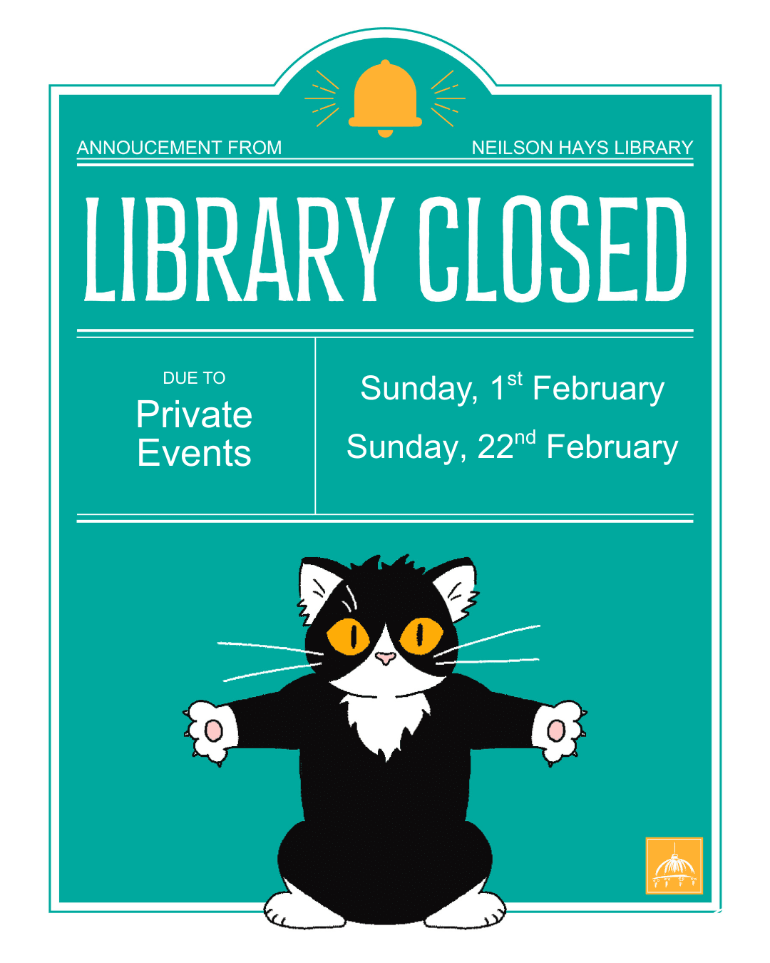 Library Closures in February